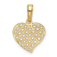 Load image into Gallery viewer, 14K Polished Basket Weave Pattern Heart Pendant
