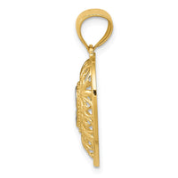 Load image into Gallery viewer, 14K and White Rhodium Polished Diamond-cut Filigree Heart Pendant
