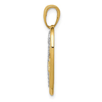 Load image into Gallery viewer, 14K and White Rhodium Polished Hearts inside Heart Pendant
