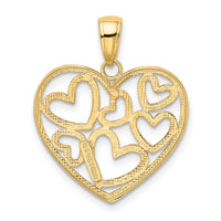 Load image into Gallery viewer, 14K and White Rhodium Polished Hearts inside Heart Pendant
