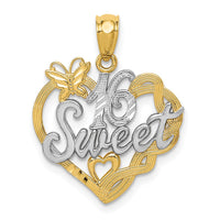 Load image into Gallery viewer, 14k and Rhodium SWEET 16 Pendant
