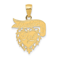 Load image into Gallery viewer, 14k DADDYS GIRL Heart Pendant
