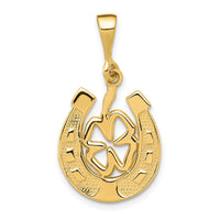 Load image into Gallery viewer, 14k Good Luck Clover Pendant
