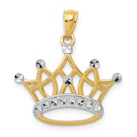Load image into Gallery viewer, 14k and Rhodium Crown Pendant

