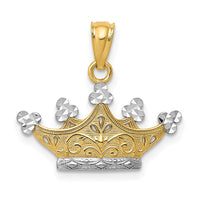 Load image into Gallery viewer, 14k and Rhodium Crown Pendant
