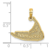 Load image into Gallery viewer, 14k NANTUCKET Map Charm
