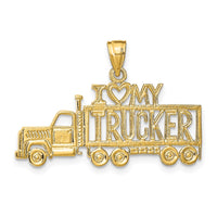Load image into Gallery viewer, 14k I LOVE MY TRUCKER Truck Pendant
