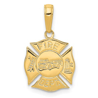 Load image into Gallery viewer, 14k FIRE DEPT Shield Pendant
