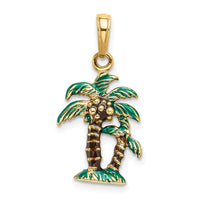 Load image into Gallery viewer, 14k 3D Enameled Palm Trees Pendant
