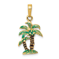 Load image into Gallery viewer, 14k 3D Enameled Palm Trees Pendant

