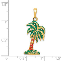 Load image into Gallery viewer, 14k Enameled Palm Tree Pendant
