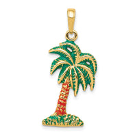 Load image into Gallery viewer, 14k Enameled Palm Tree Pendant
