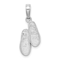 Load image into Gallery viewer, 14k  3D White Gold Flip Flops Pendant
