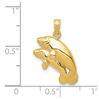 Load image into Gallery viewer, 14k Polished Double Manatee Pendant
