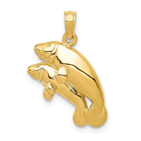 Load image into Gallery viewer, 14k Polished Double Manatee Pendant
