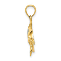 Load image into Gallery viewer, 14K Lab Created Opal Dolphin Pendant
