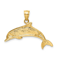 Load image into Gallery viewer, 14K Lab Created Opal Dolphin Pendant

