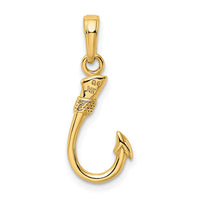 Load image into Gallery viewer, 14K Yellow Gold 3D Fish Hook Pendant
