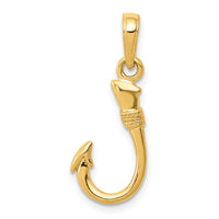 Load image into Gallery viewer, 14K Yellow Gold 3D Fish Hook Pendant

