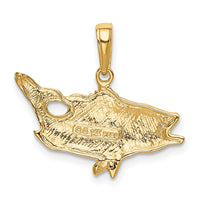 Load image into Gallery viewer, 14k Open Mouthed Bass Fish Pendant
