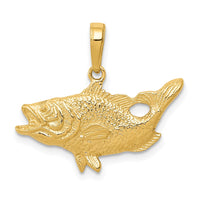 Load image into Gallery viewer, 14k Open Mouthed Bass Fish Pendant
