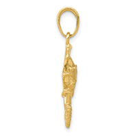Load image into Gallery viewer, 14k Jumping Bass Fish Pendant
