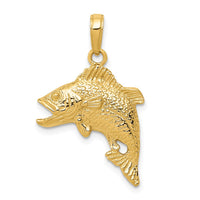 Load image into Gallery viewer, 14k Jumping Bass Fish Pendant
