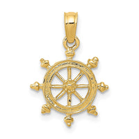 Load image into Gallery viewer, 14k Ship Wheel Pendant
