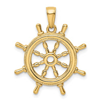 Load image into Gallery viewer, 14K  3D Ships Wheel Pendant
