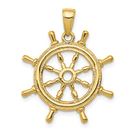 Load image into Gallery viewer, 14K  3D Ships Wheel Pendant
