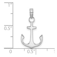 Load image into Gallery viewer, 14K White Gold 2-D Polished Anchor Charm
