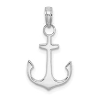 Load image into Gallery viewer, 14K White Gold 2-D Polished Anchor Charm
