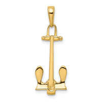 Load image into Gallery viewer, 14K  3D Navy Anchor Pendant

