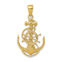 Load image into Gallery viewer, 14k Medium Anchor w/Wheel Pendant
