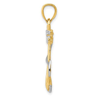 Load image into Gallery viewer, 14K w/ Rhodium Anchor W/Rope Pendant
