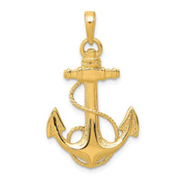 Load image into Gallery viewer, 14k Anchor w/Rope Pendant
