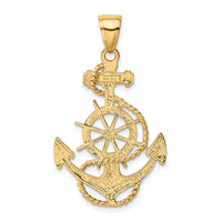 Load image into Gallery viewer, 14k Large Anchor w/Wheel Pendant
