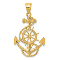 Load image into Gallery viewer, 14k Large Anchor w/Wheel Pendant
