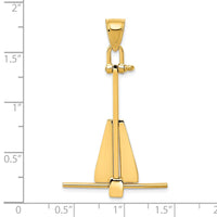 Load image into Gallery viewer, 14K  3D Moveable Anchor Pendant
