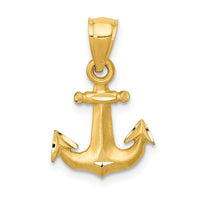 Load image into Gallery viewer, 14K Diamond-cut Anchor Pendant
