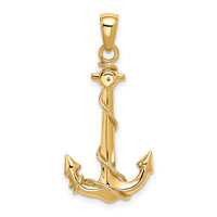 Load image into Gallery viewer, 14K  3D Anchor W/Rope Pendant
