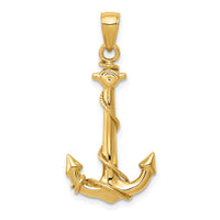 Load image into Gallery viewer, 14K  3D Anchor W/Rope Pendant

