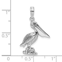 Load image into Gallery viewer, 14K White Gold Standing Pelican Charm
