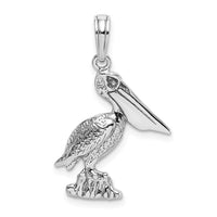 Load image into Gallery viewer, 14K White Gold Standing Pelican Charm
