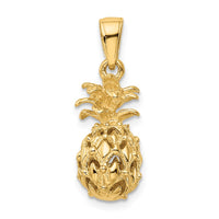 Load image into Gallery viewer, 14K  3D Cut-out Pineapple Pendant
