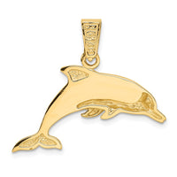 Load image into Gallery viewer, 14k Lab Created Opal Dolphin Pendant
