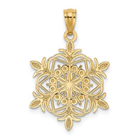 Load image into Gallery viewer, 14k w/ Rhodium Diamond-cut Snowflake Pendant
