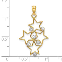 Load image into Gallery viewer, 14K w/Rhodium Diamond-cut Star Cluster Charm
