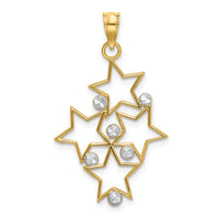 Load image into Gallery viewer, 14K w/Rhodium Diamond-cut Star Cluster Charm
