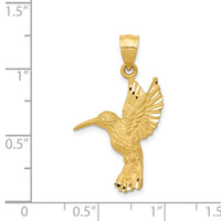 Load image into Gallery viewer, 14K Diamond-cut Hummingbird Pendant
